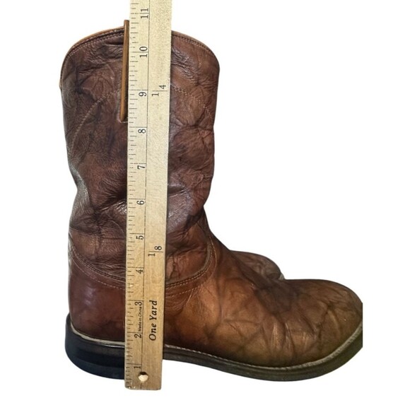 Justin Men\'s Jackson 10” Roper Boots Chestnut Marbled Style 3163 Sz 8.5 D Brown